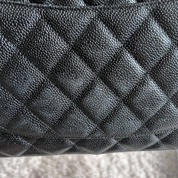 Authentic Chanel Classic Caviar Jumbo Flap Bag in SHW - $11,700 Retail - Picture 9 of 16